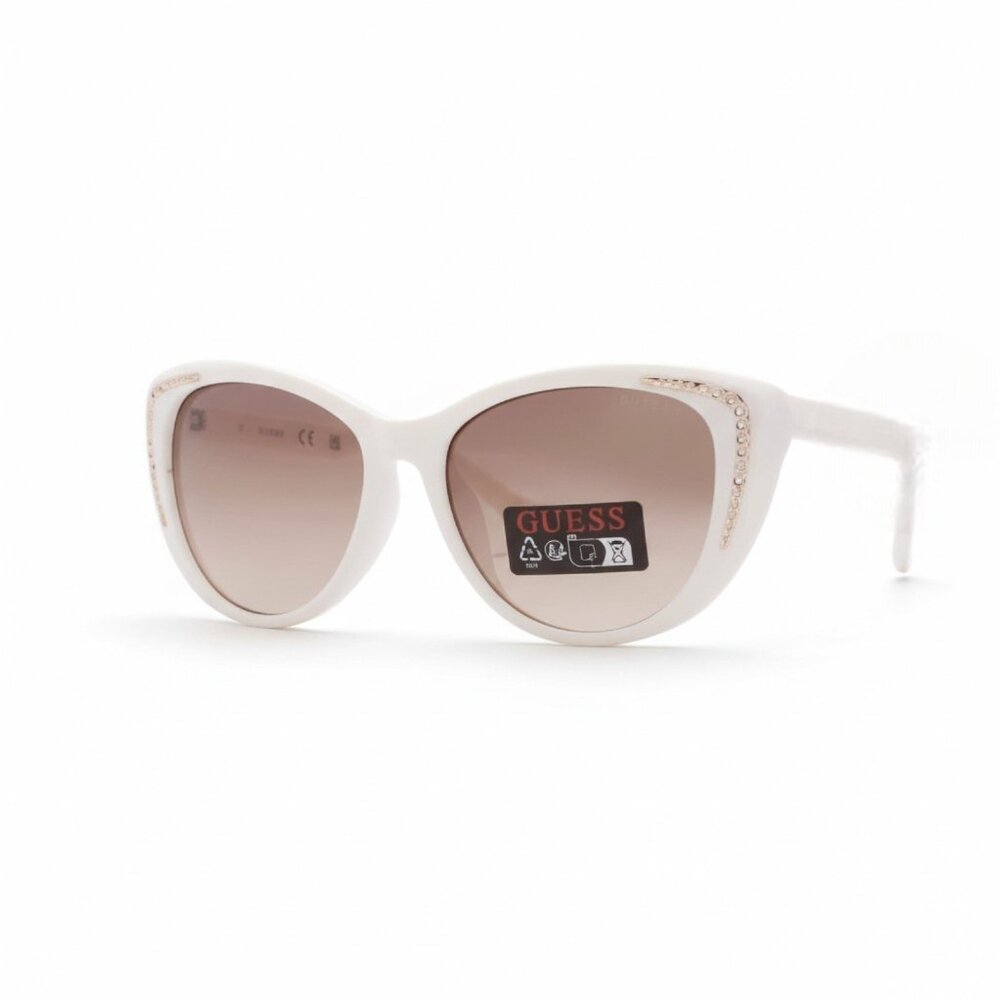 New!  Guess Wm's White Brown Gradient Cat Eye 1950s Retro Pin Up Sunglasses NWT